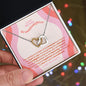 Granddaughter Gift Message, Interlocking Hearts Necklace, Granddaughter gifts from Grandma, Gift for Granddaughter from Grandpa with Jewelry Box