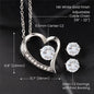 Gift to Plant Lover Daughter, 14K White Gold Cubic Zirconia Necklace and Earrings Set - Gift for Daughter Birthday